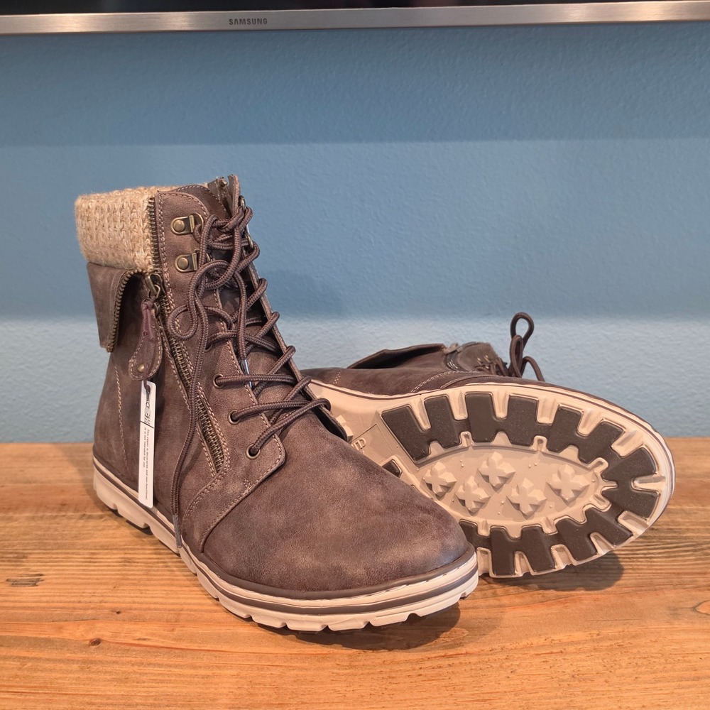 Cliffs by White Mountain Womens‎ Kaylee Sweater Cuff Boot Brown Lace Up Size 11